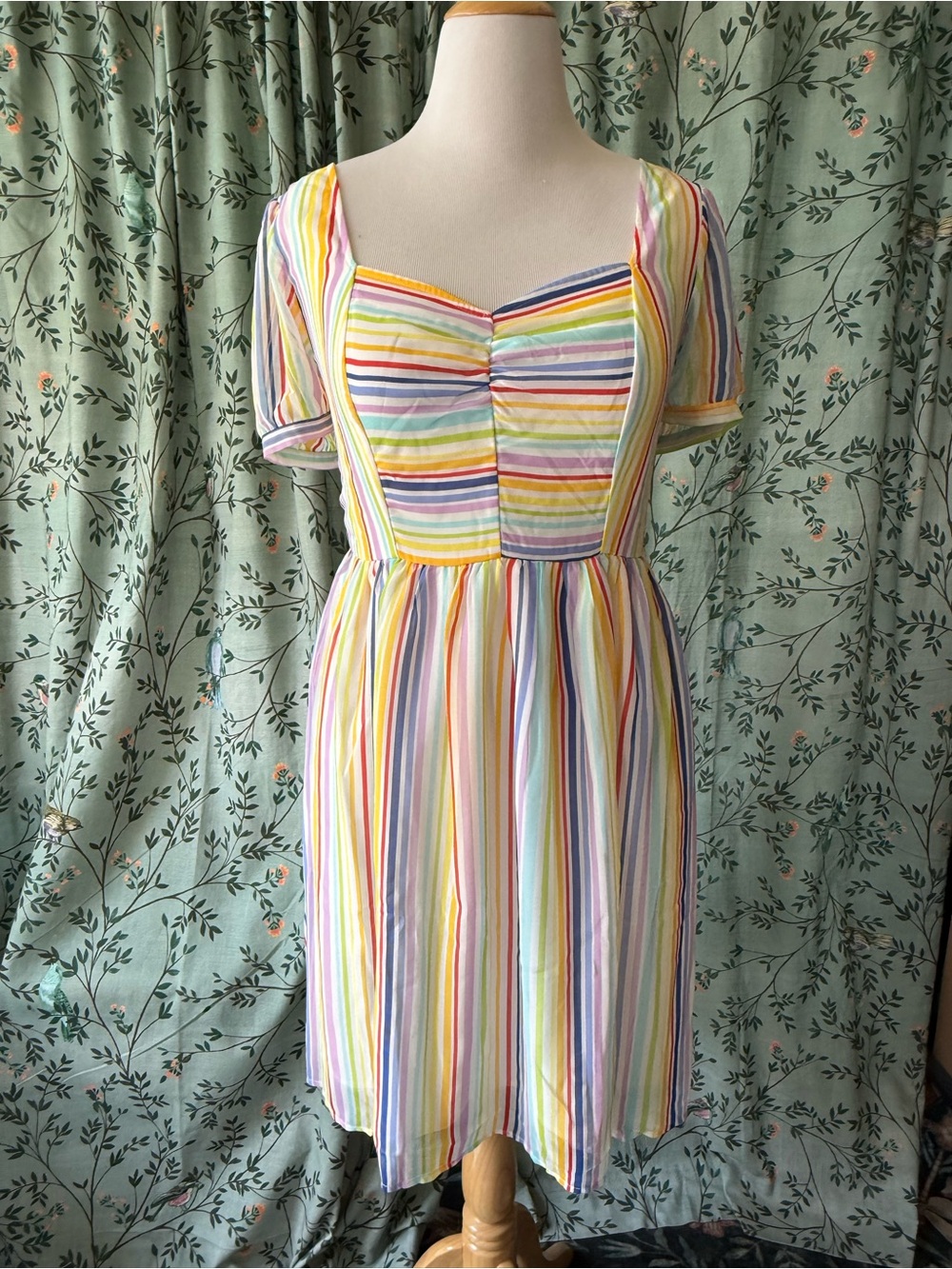 ModCloth Pastel Rainbow Stripe Sweetheart Dress